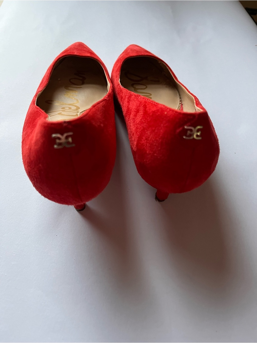 Sam Edelman Red Suede Pointed Toe Heels Size 6.5 - Picture 9 of 10